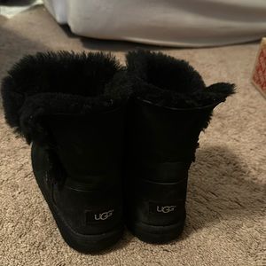 Ugg Boots. Black with side button.